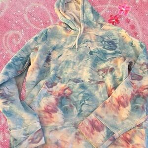 Hollister Tie-Dye Hoodie in Blue, Pink, Cream